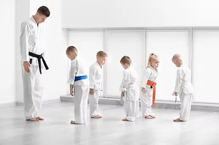 practicing martial arts at Master Kwon's Tae Kwon Do
