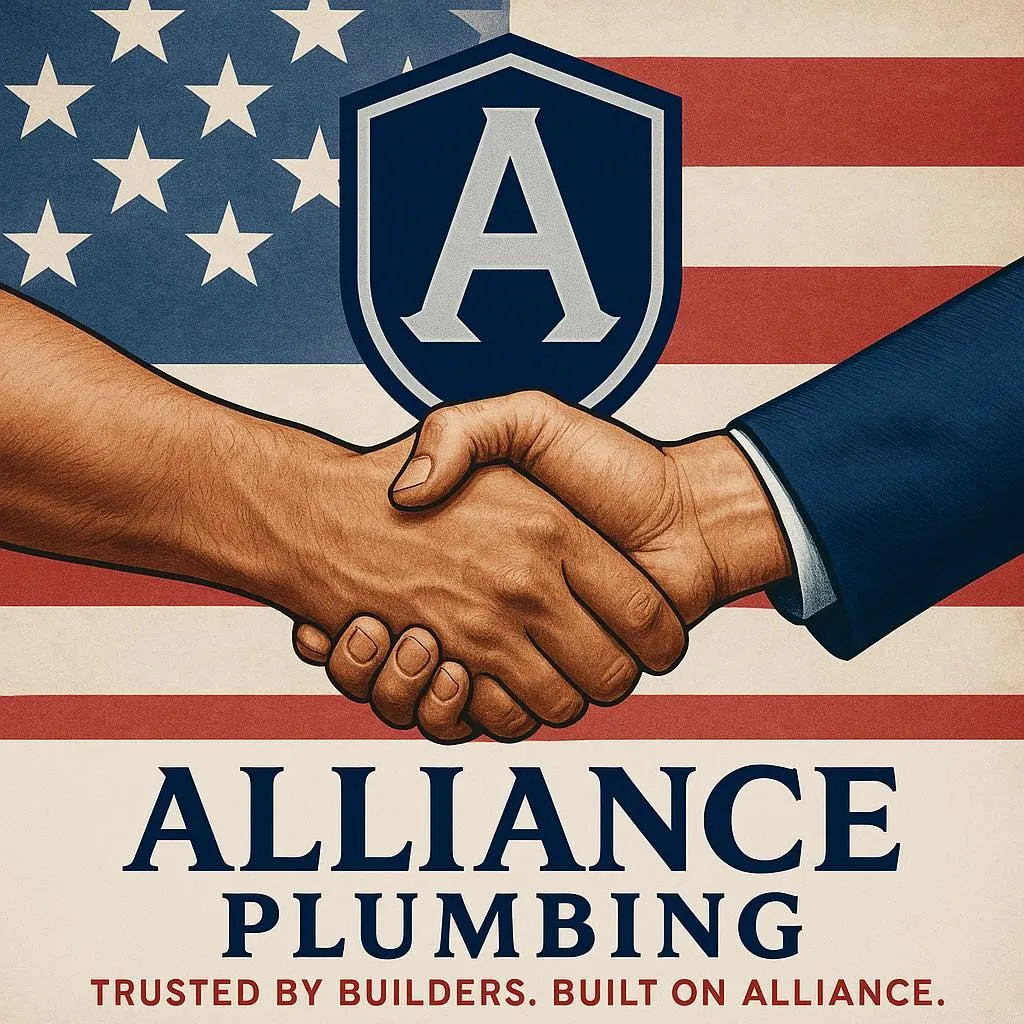 Isolated single plumber standing confident in high-visibility jacket and tool belt, arms relaxed at sides, studio-style cutout.