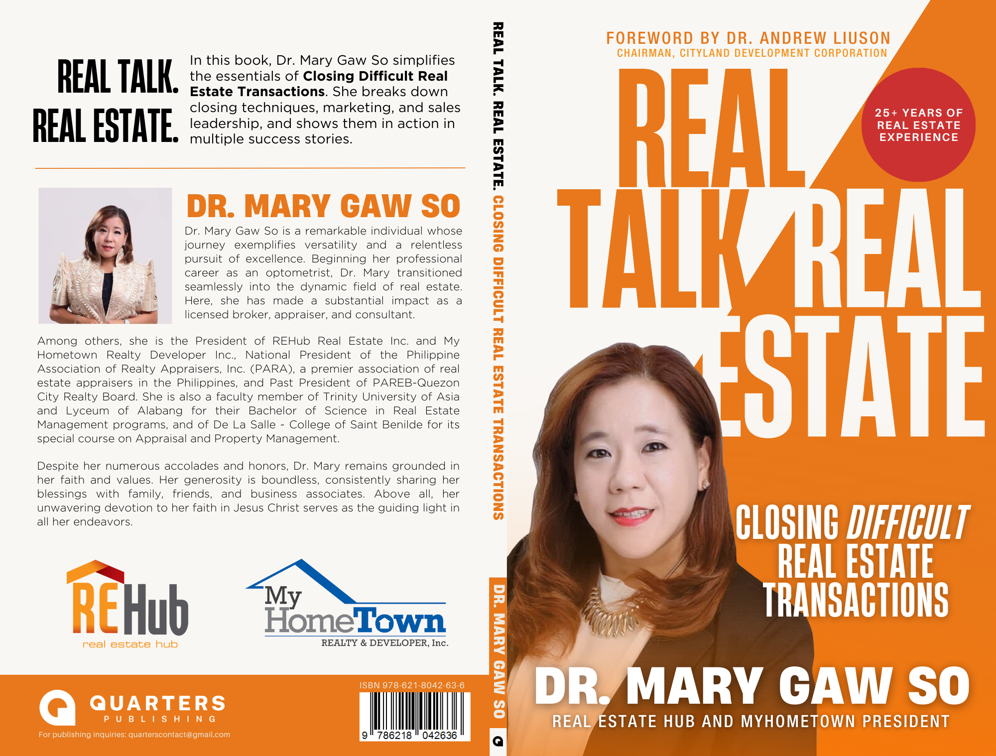 Open book with floating icons (box, dollar sign, bar chart) in minimal orange-accent line illustration.