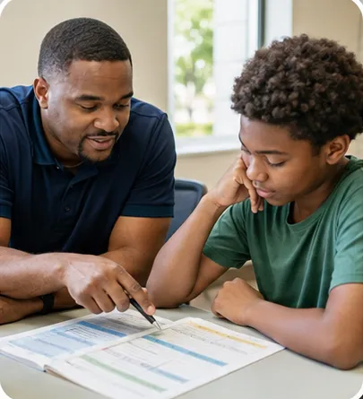 Budgeting charts representing financial literacy