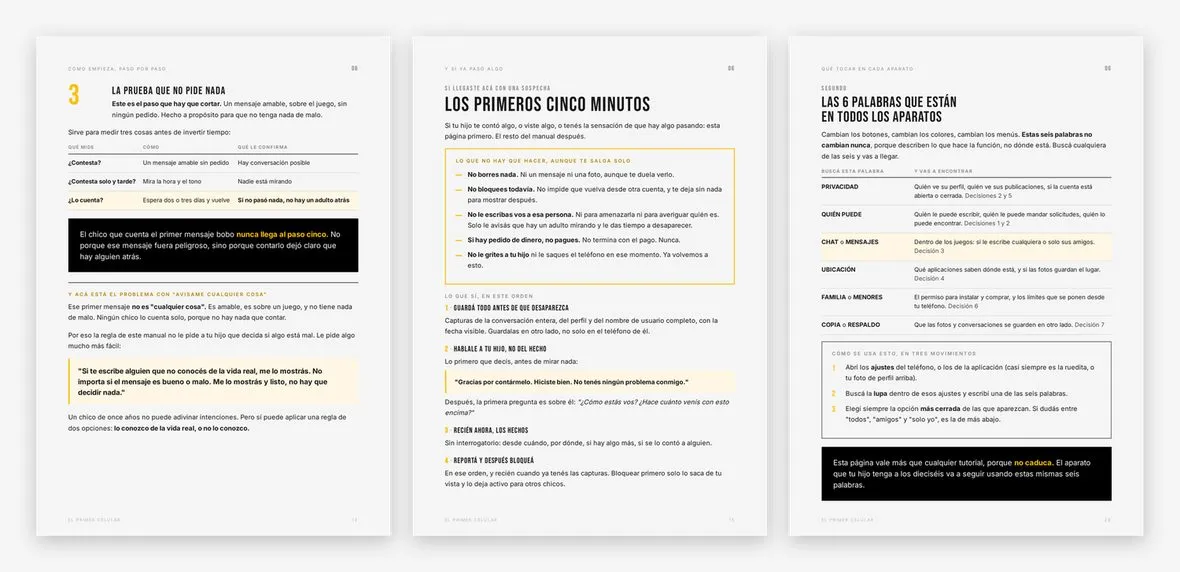 Páginas del manual