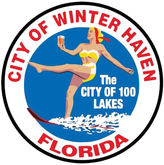 Winter Haven Florida Water Tower Downtown Aerial