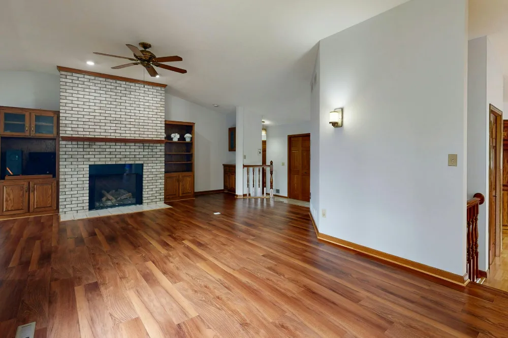 Beautiful hardwood flooring installed in a living room