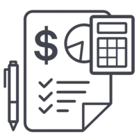 Invoice with calculator icon