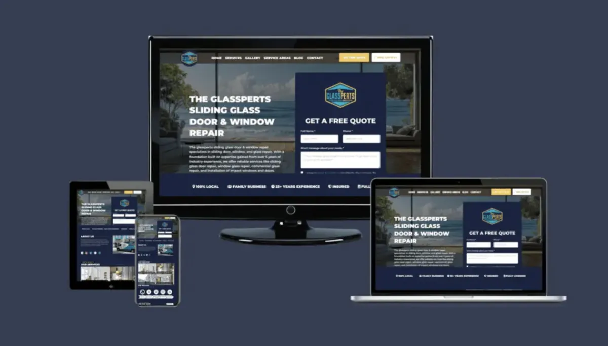 Electrician service website design mockup