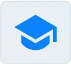 blue graduation cap icon for Amplif CRM membership area
