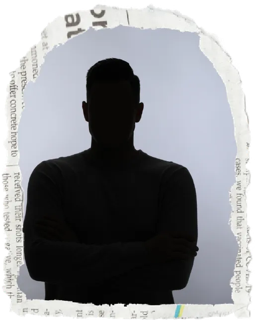 Silhouette profile of a person, acting as a placeholder, arched stone-texture frame