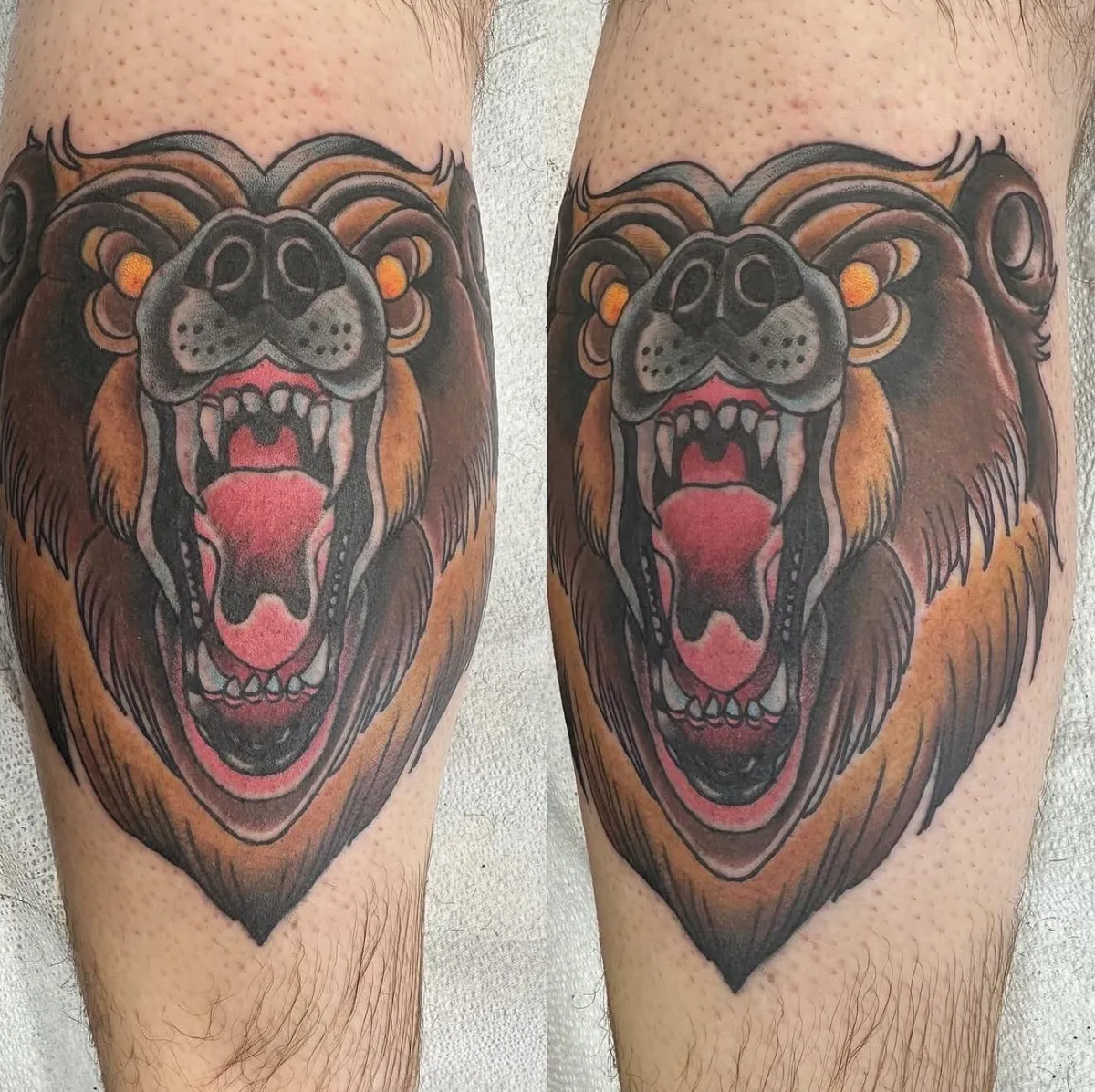 person with tattoo on right arm