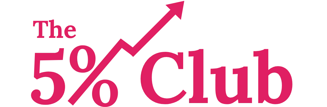The 5% Club logo — women’s business mastermind helping entrepreneurs scale to $30K+ months with strategy, ease, and confidence.
