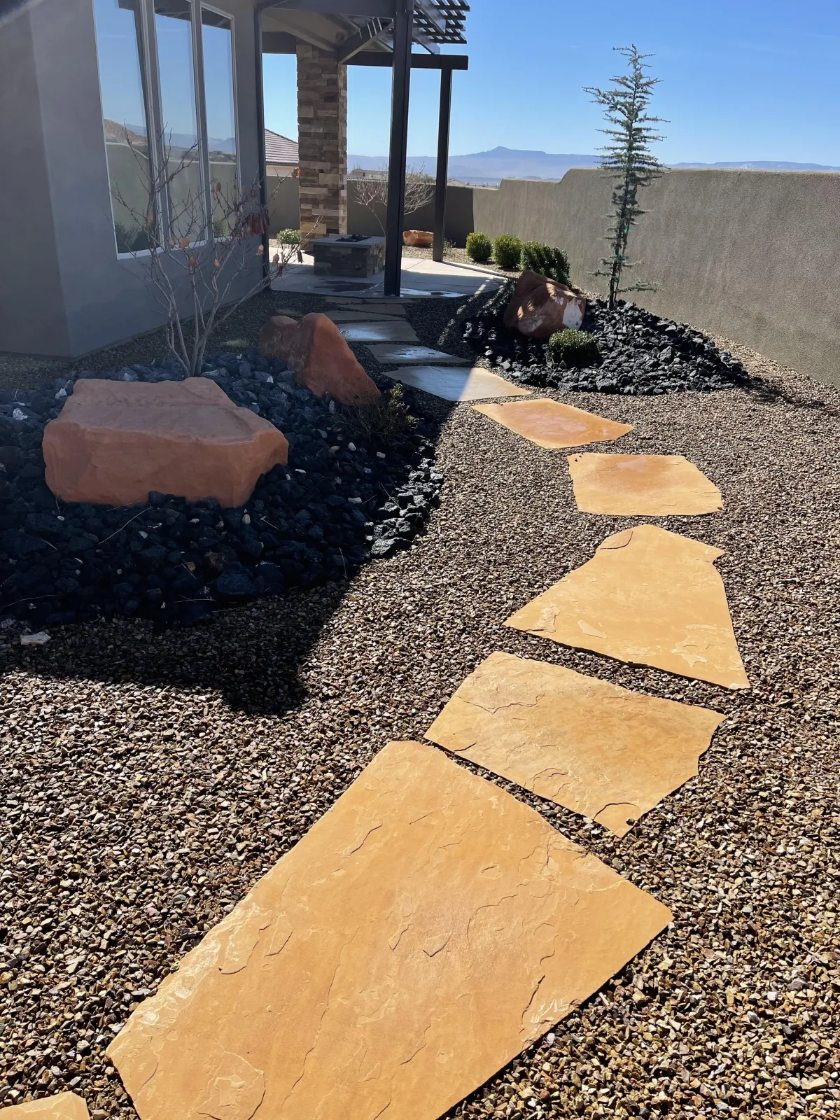 Full front yard desert landscaping
