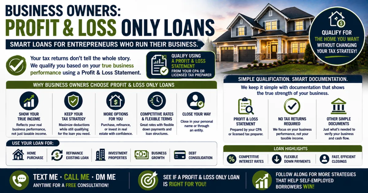 Business Owners Can Qualify for a Mortgage Using a Profit and Loss Statement Instead of Tax Returns
