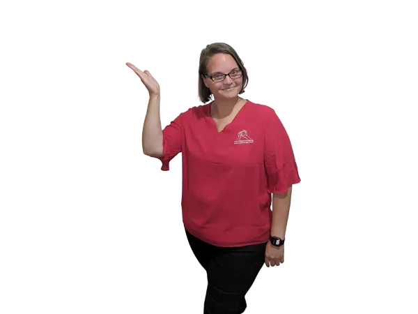 Photo of Ellie Clare Owner of CLP Advertising & Photography Services with her work car.