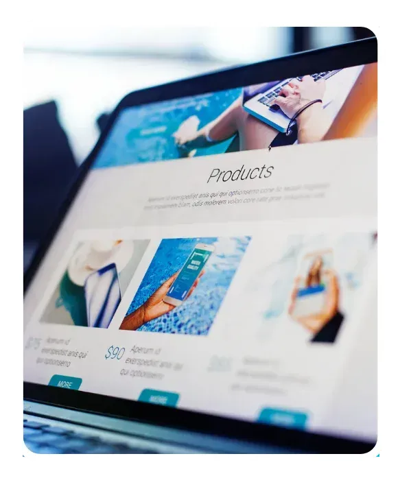 Close-up of a laptop displaying a modern website design layout for an Australian business.