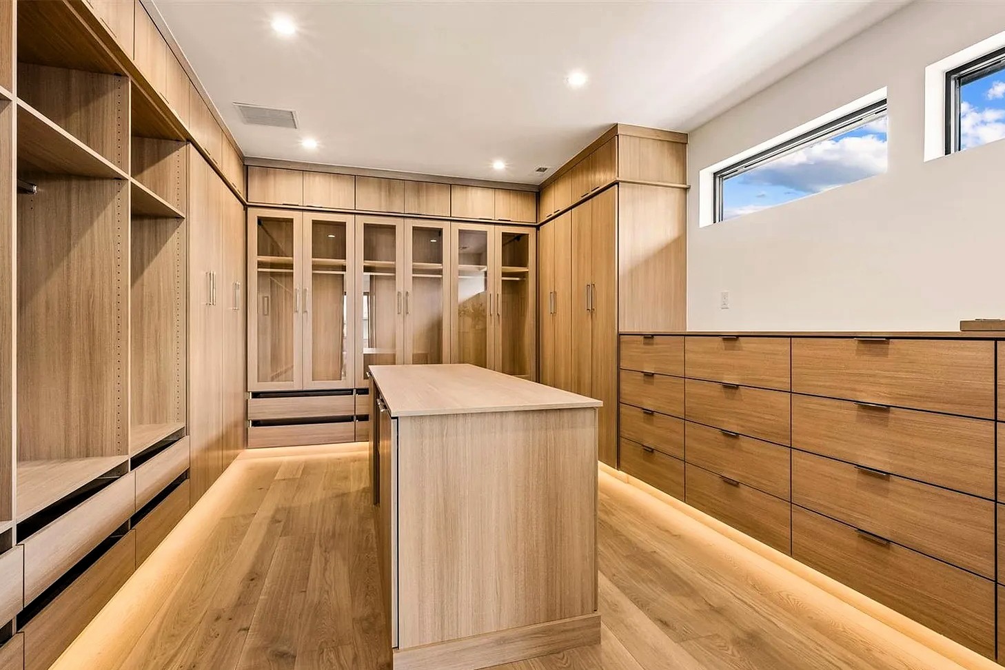 Large luxury walk-in closet in Denver home