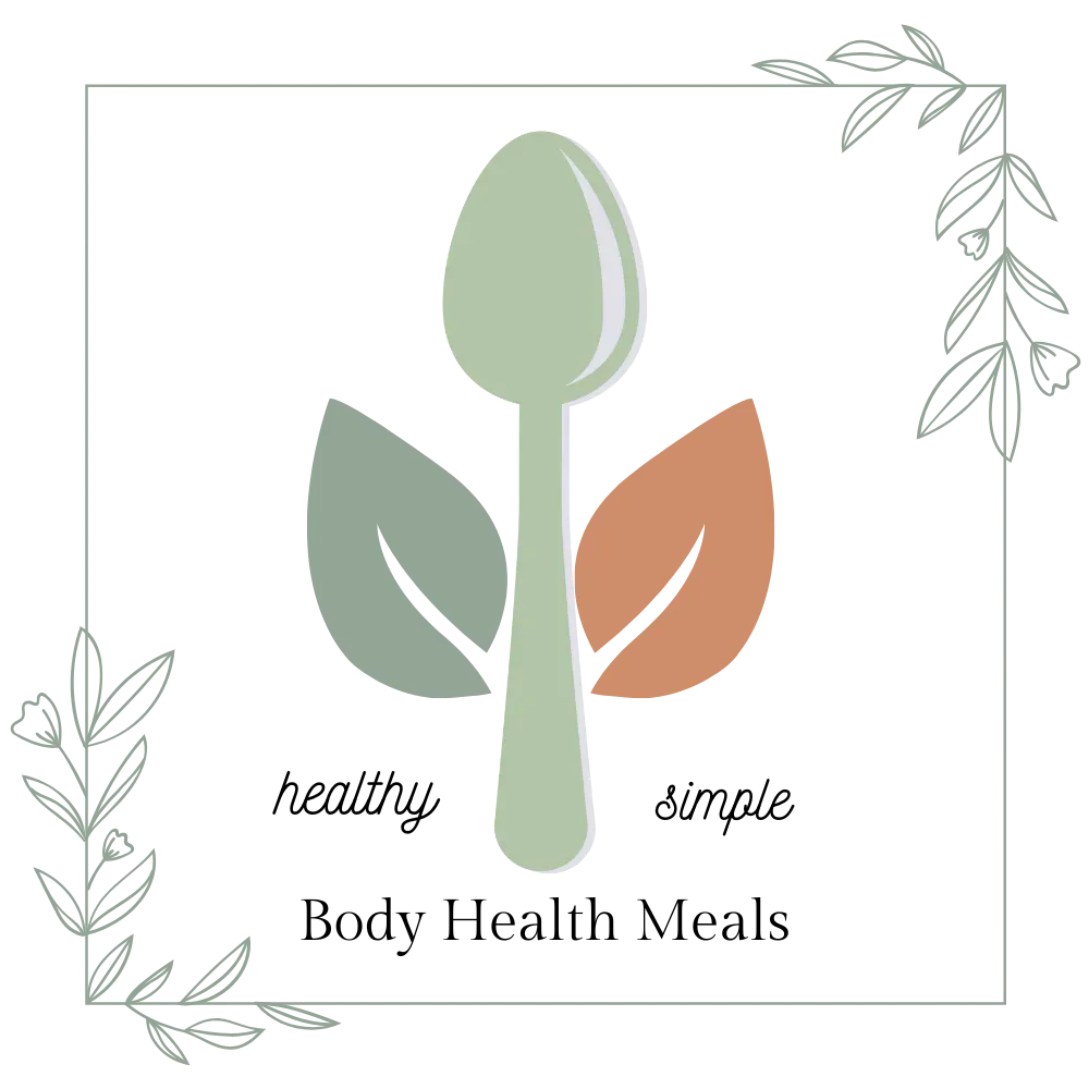 Body Health Meals brand logo featuring a spoon and leaves symbolising simple, healthy meals for families.