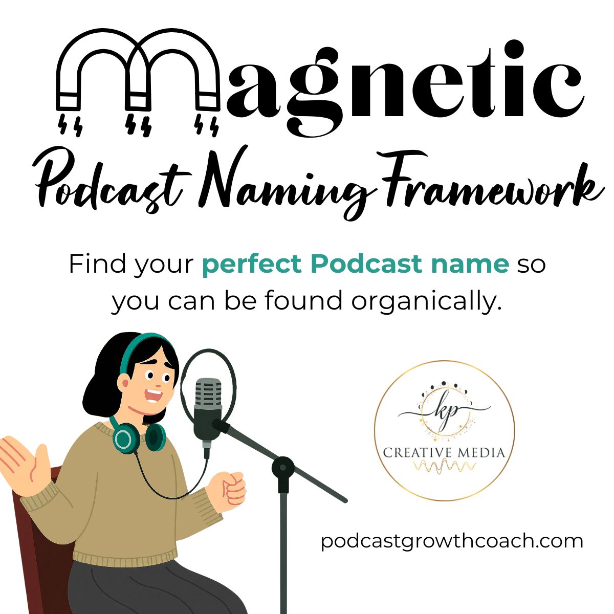Podcast Mic on teal background.  Graphic for Freebie