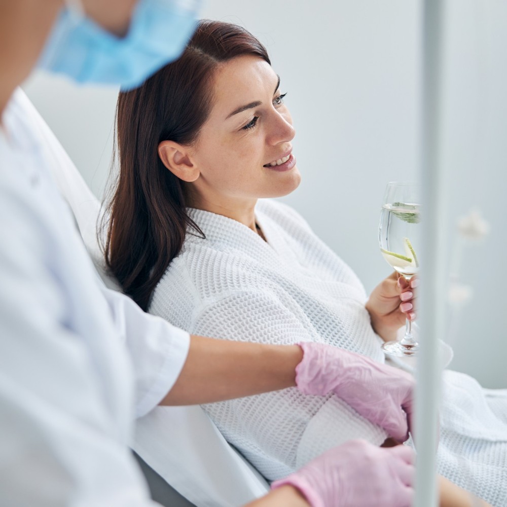 patient receiving NAD+ drip