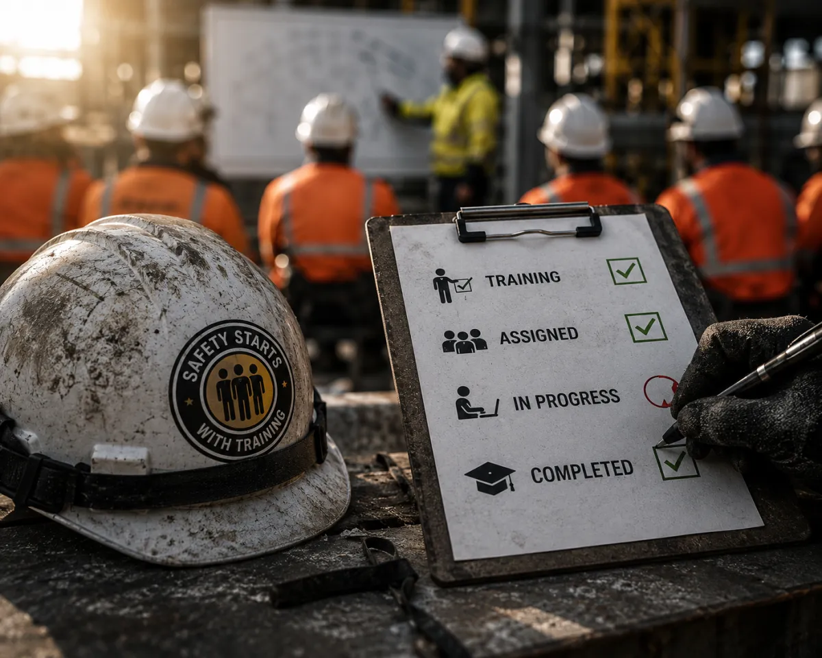 Worker training and induction compliance records for a Western Australian worksite