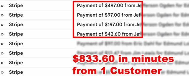 $833.60 from 1 Customer