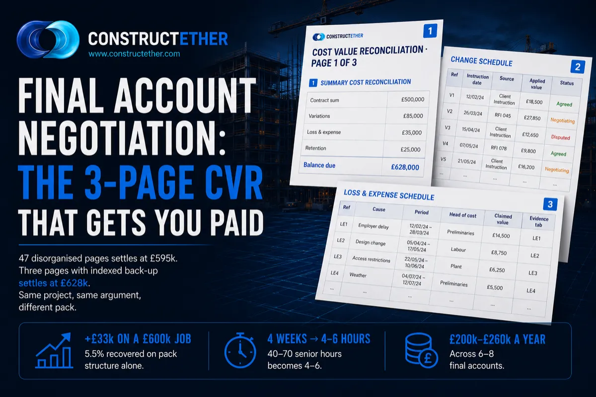Final Account Negotiation: The 3-Page CVR Wins