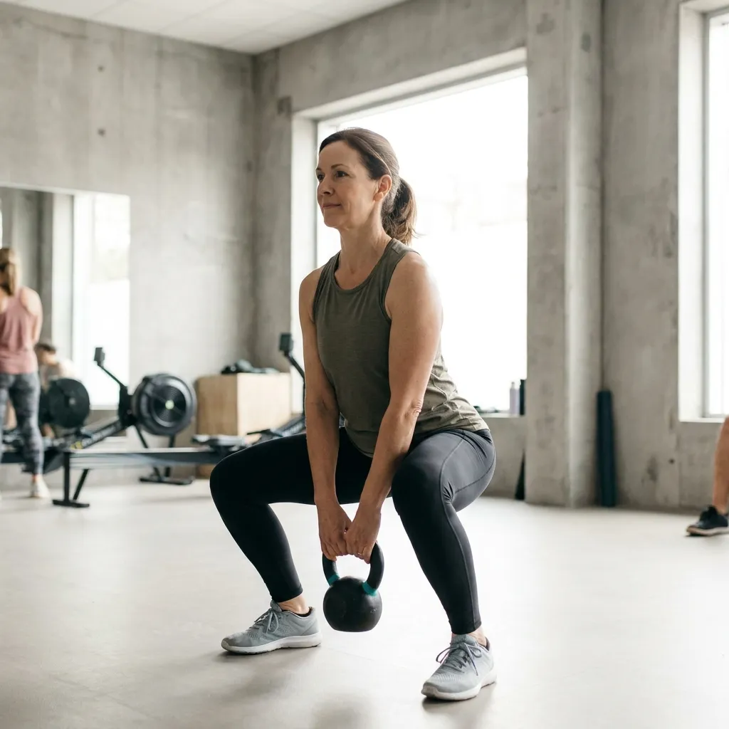 Active adult moving confidently during light exercise while maintaining a healthy and active lifestyle