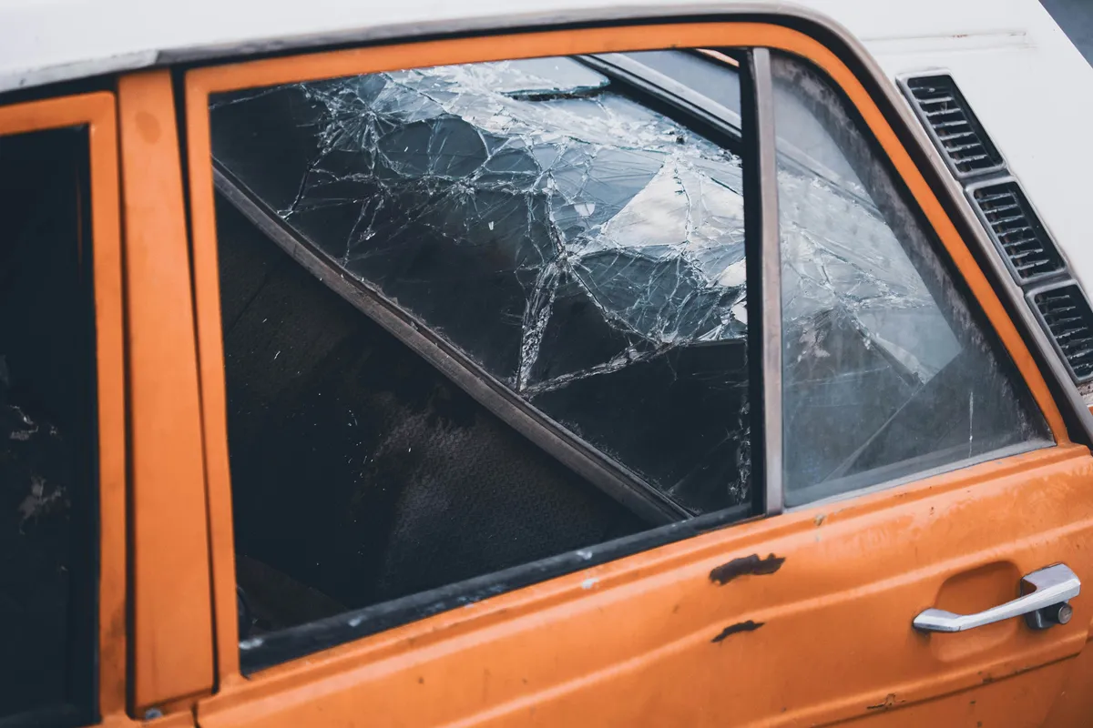 Car with broken windows