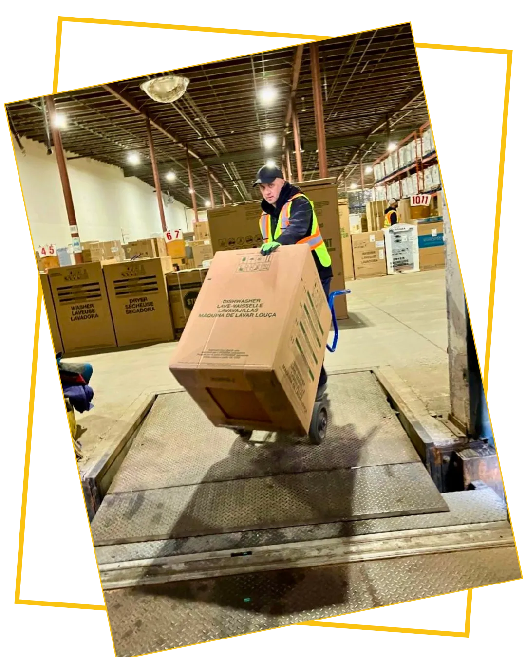 Heritage Movers team managing warehouse inventory, ensuring efficient, organized, and cost-effective logistics solutions for businesses across Nova Scotia and Atlantic Canada