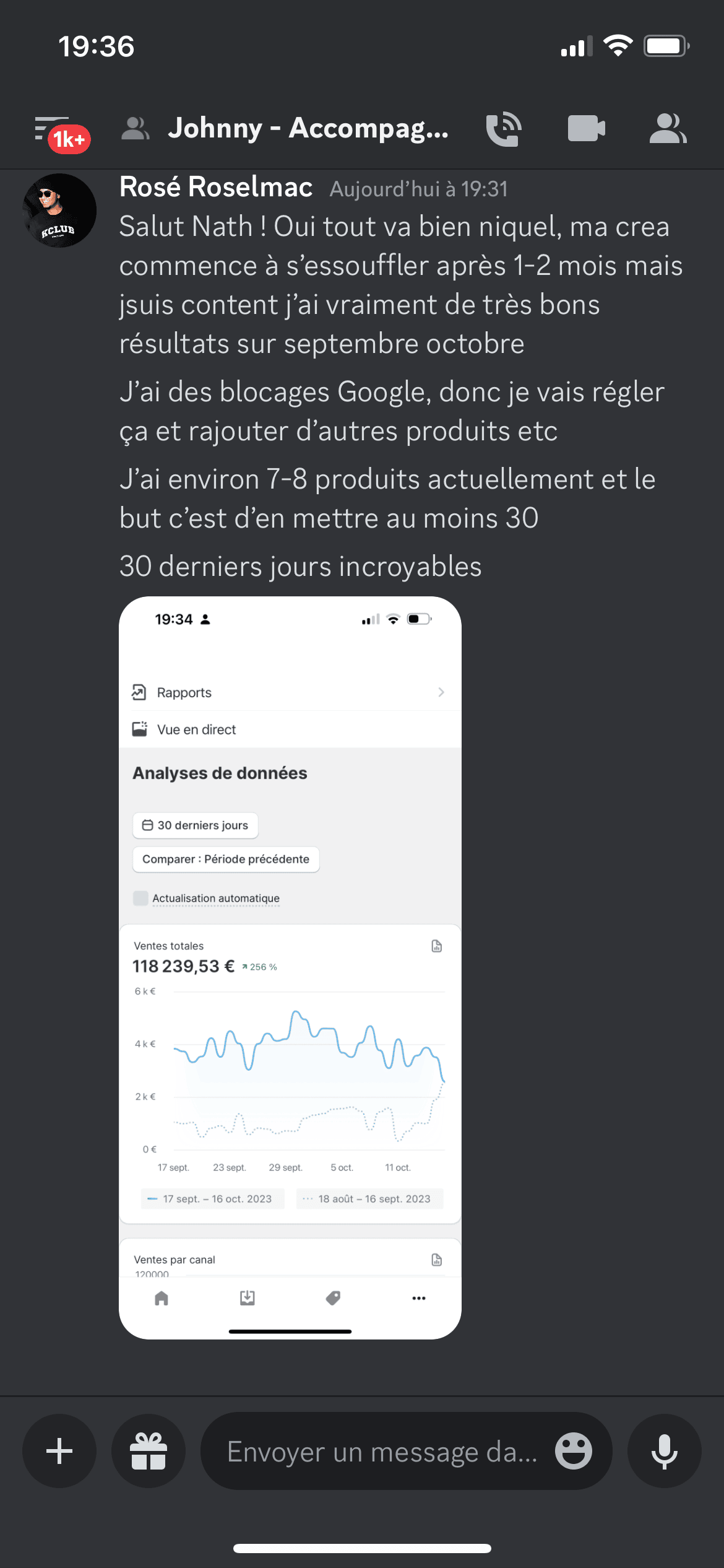 Résultat élève Ecom Master