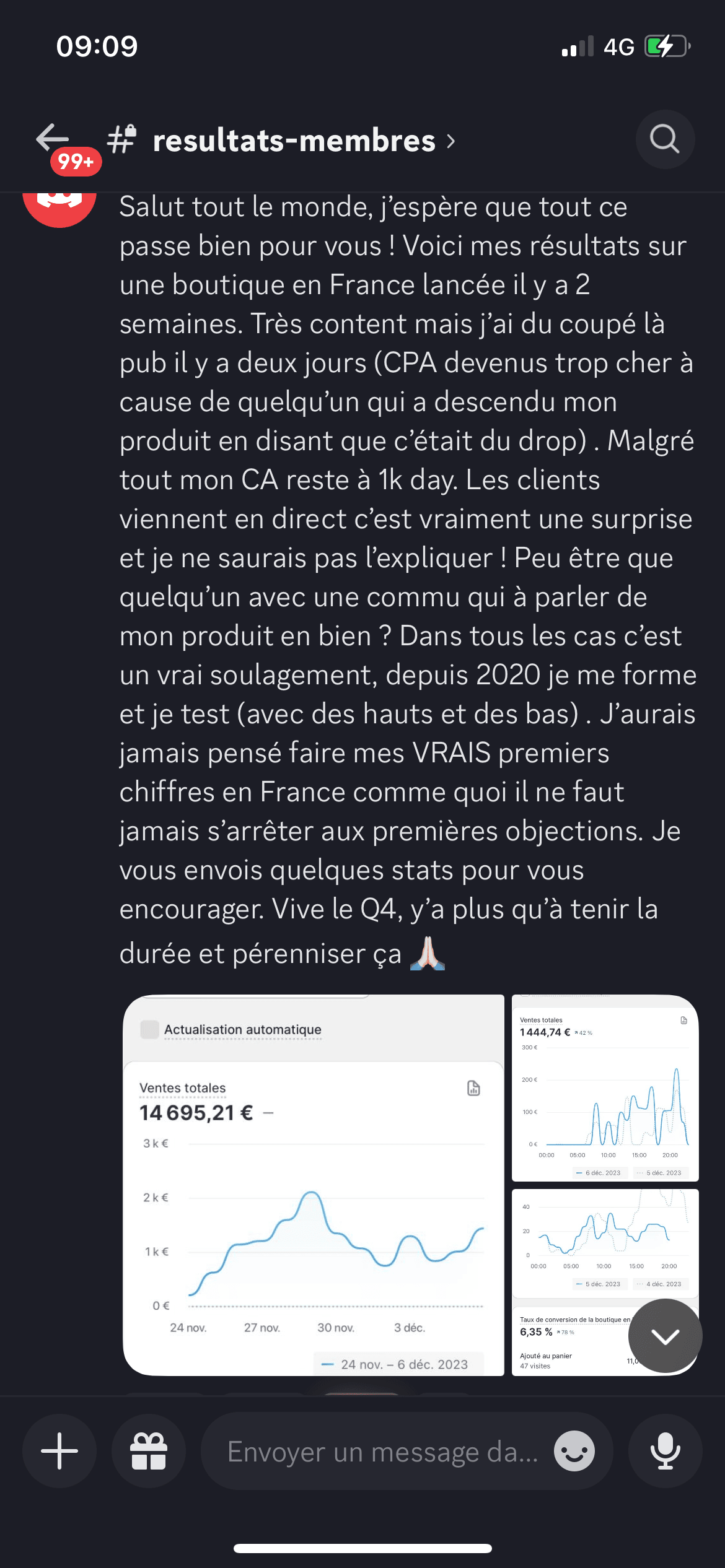 Résultat élève Ecom Master