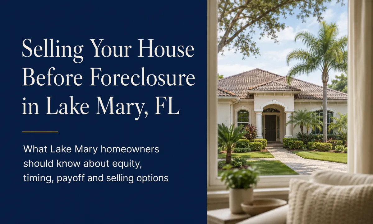 Selling Your House Before Foreclosure in Lake Mary, FL