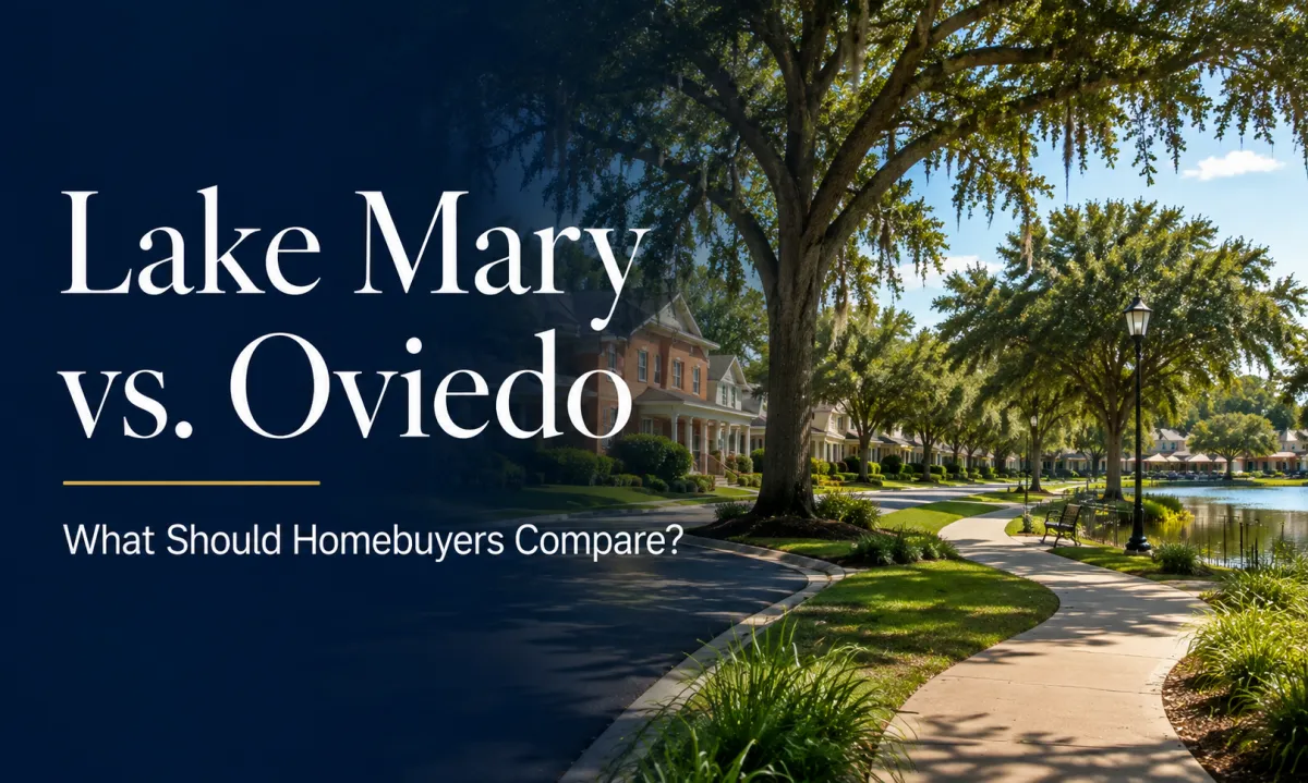 Lake Mary vs Oviedo Florida homebuyer comparison