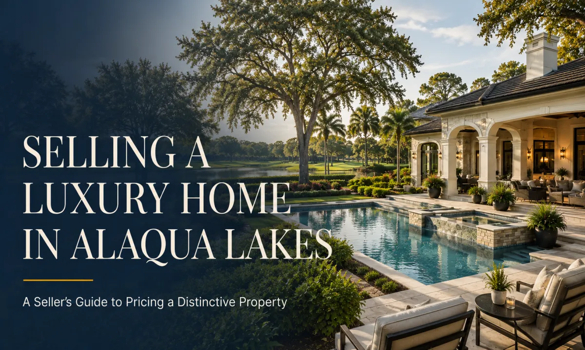 Distinctive luxury home representing an Alaqua Lakes homeowner preparing to sell