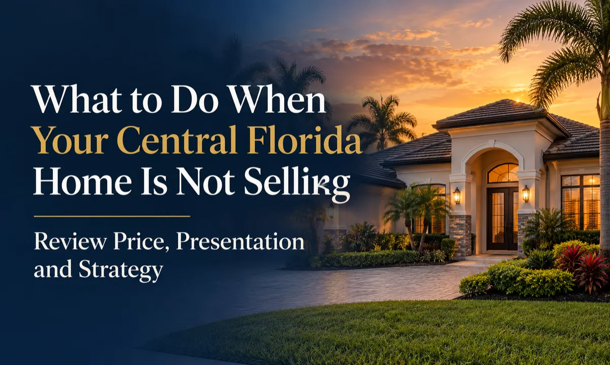 Central Florida home at sunset with guide for sellers whose home is not selling