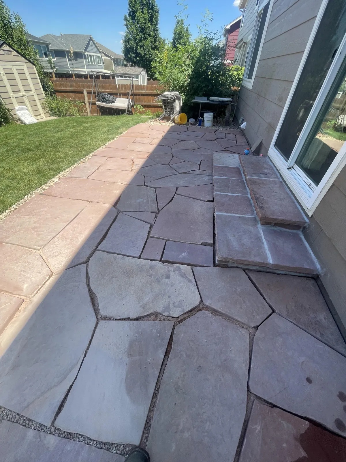Landscaping project paver patio