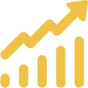 Upward graph icon symbolising data-driven growth through website traffic and conversion tracking.