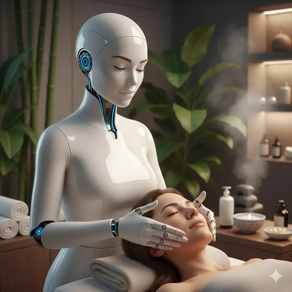 Image of a robot providing spa services