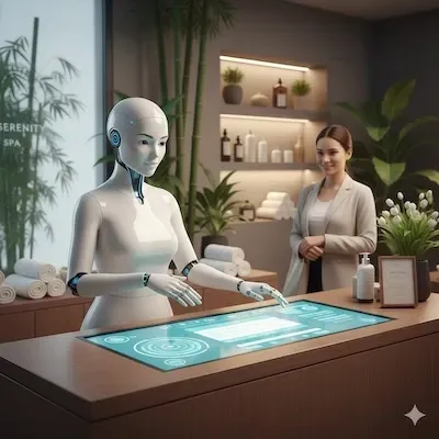 Image of a robot demonstrating upsell