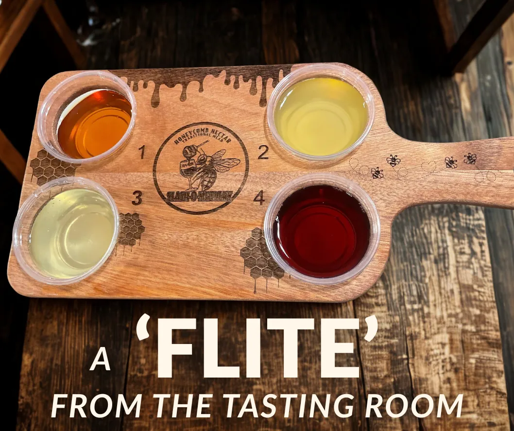 flavor flite at slash-o-meadery, flight of mead