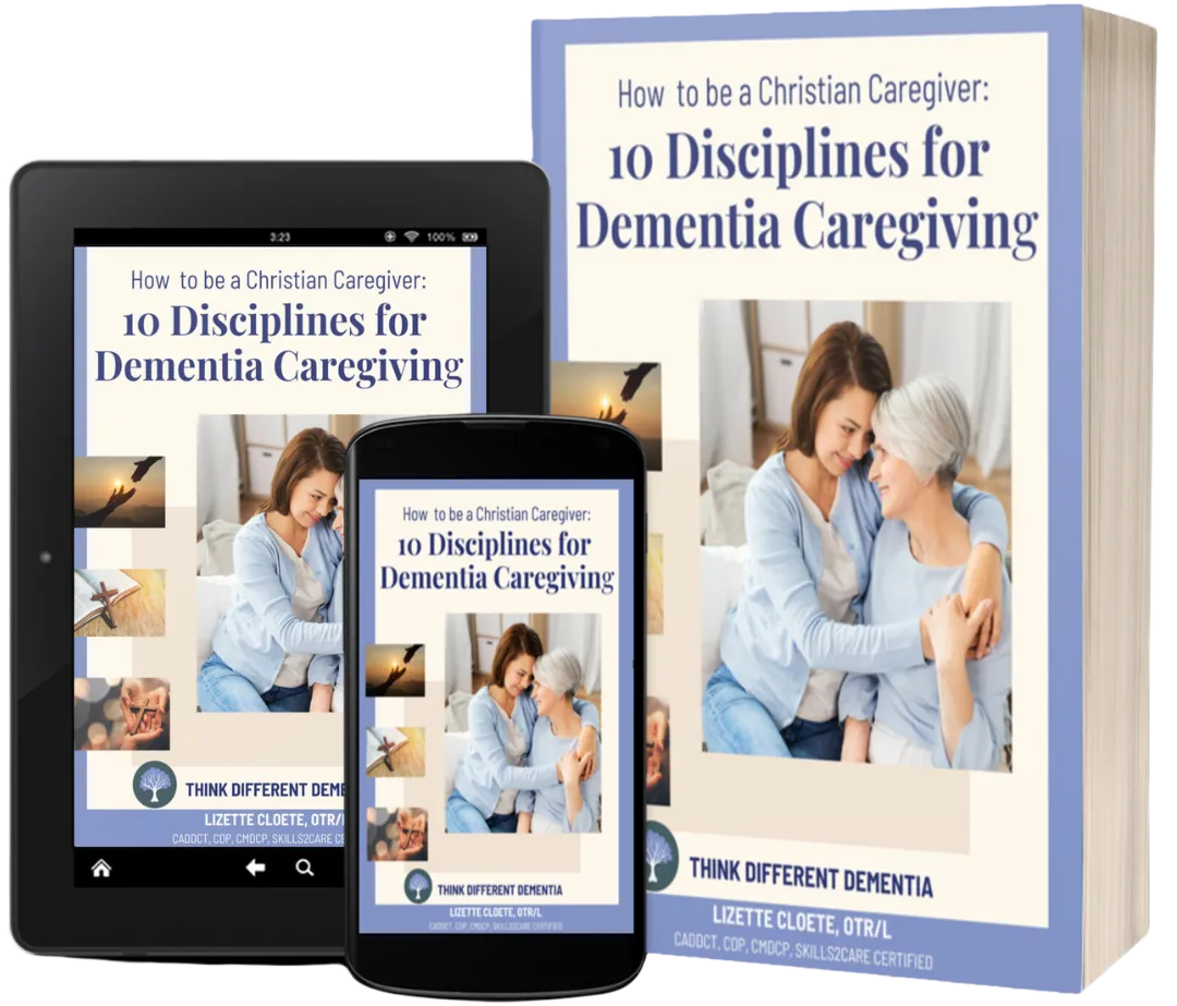 Person with dementia with her family aaregiver