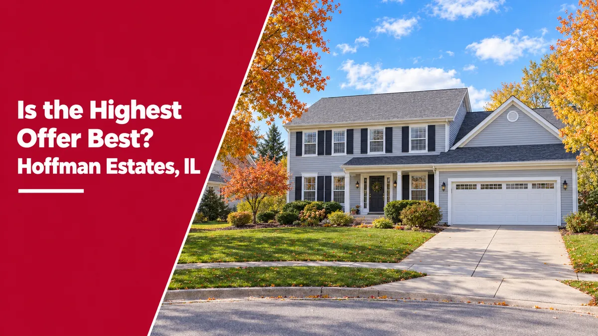 Hoffman Estates, IL two-story colonial home on a sunny fall day, illustrating whether the highest offer is the best offer when selling in Hoffman Estates.