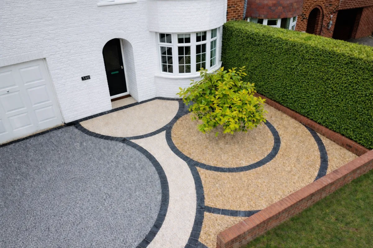 A close up of a cobblestone street