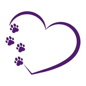 Heart with four paw prints on it
