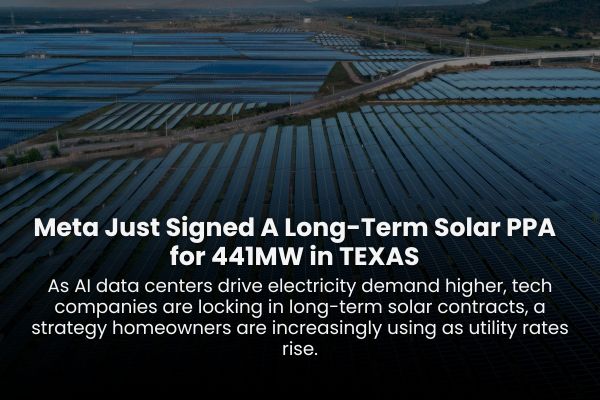 Utility-scale solar farm powering AI data centers as Meta signs 441-MW solar PPA in Texas