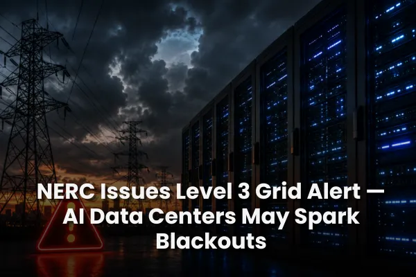 NERC Issues Level 3 Grid Alert — AI Data Centers May Spark Blackouts