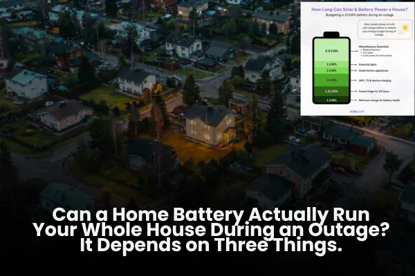 Can a Home Battery Actually Run Your Whole House During an Outage? It Depends on Three Things.