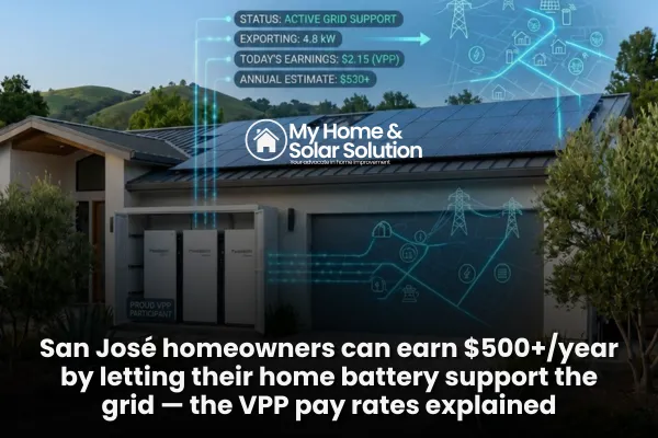 San José homeowners can earn $500+/year by letting their home battery support the grid — the VPP pay rates explained