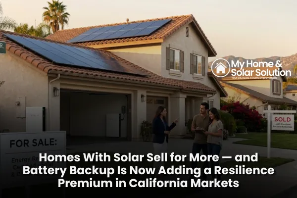 Homes With Solar Sell for More — and Battery Backup Is Now Adding a Resilience Premium in California Markets