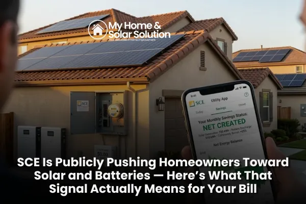 SCE Is Publicly Pushing Homeowners Toward Solar and Batteries — Here’s What That Signal Actually Means for Your Bill