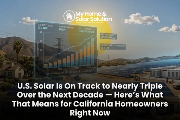 U.S. Solar Is On Track to Nearly Triple Over the Next Decade — Here’s What That Means for California Homeowners Right Now