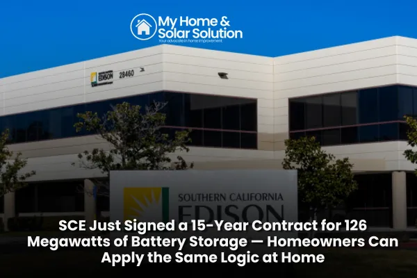 SCE Just Signed a 15-Year Contract for 126 Megawatts of Battery Storage — Homeowners Can Apply the Same Logic at Home